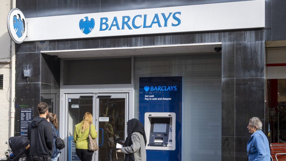 Customers outside a Barclays bank