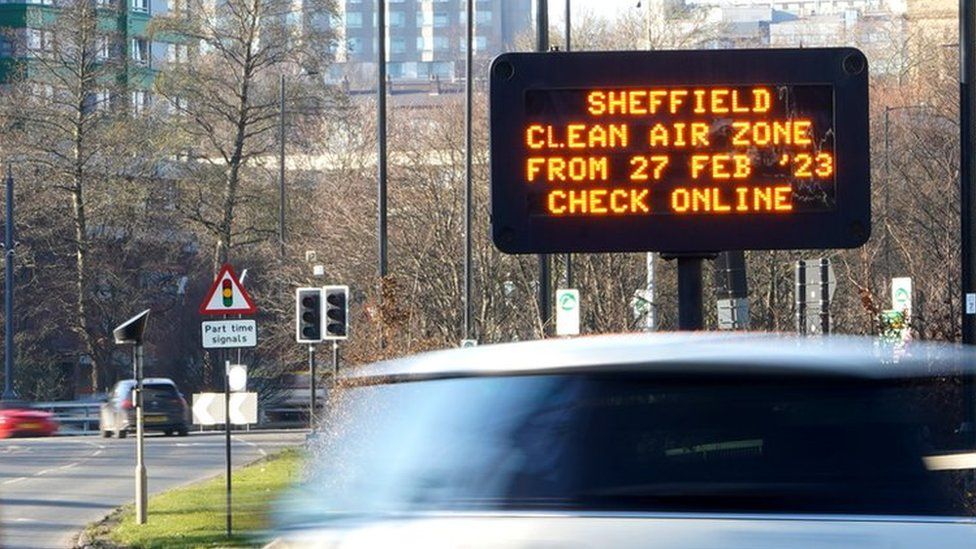 Sheffield's clean air zone sign