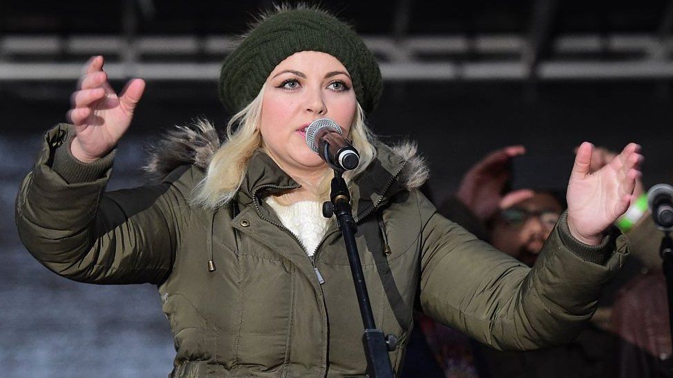 Charlotte Church at a climate change demonstration in London in 2015
