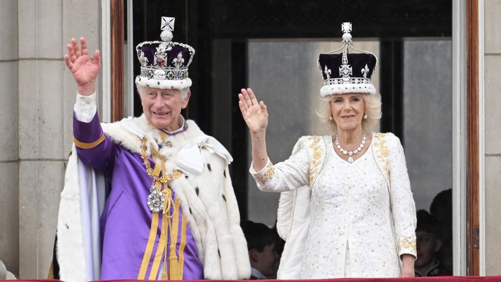 The King and Queen on the Balcony of Buckingham Palace