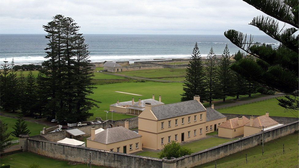 A view of the former military barracks at Kingston on Norfolk Island