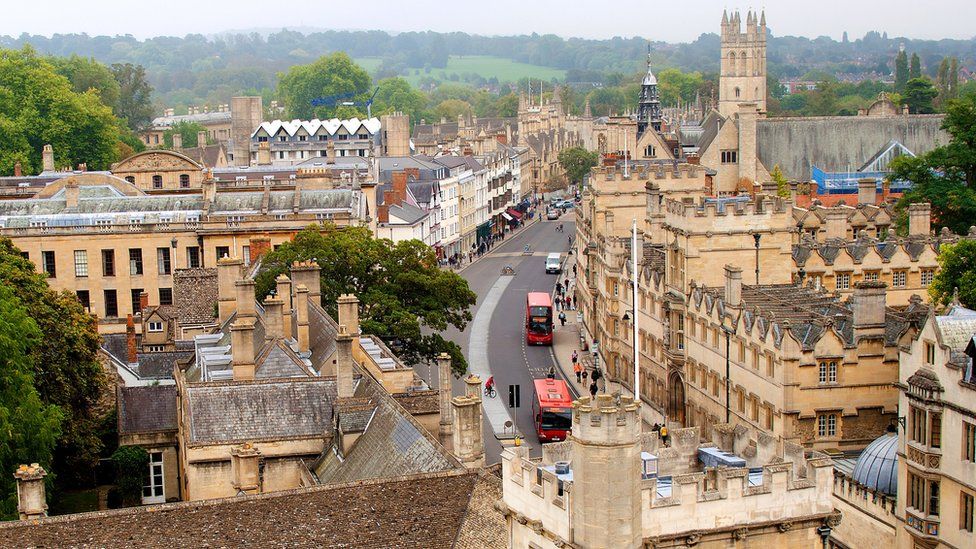 buses drive through Oxfordshire