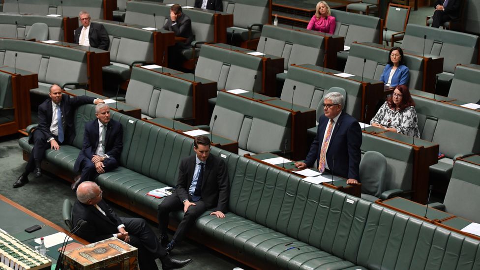 Members of the government speak in the lower house of parliament