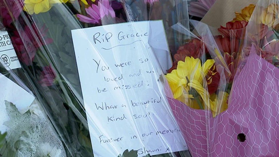 Flowers left at scene