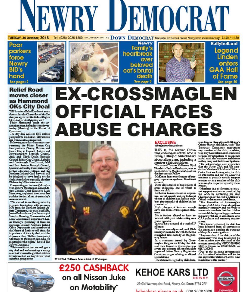 Front page of the Newry Democrat