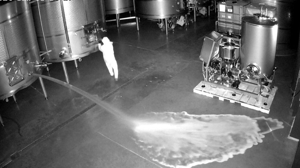 CCTV of the winery attack