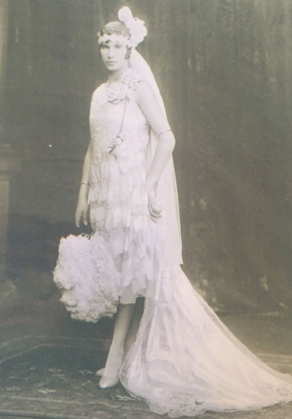 Salme's granddaughter Olga in a beautiful gown