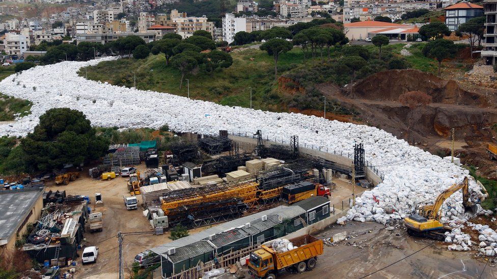 A river of rubbish in Beirut