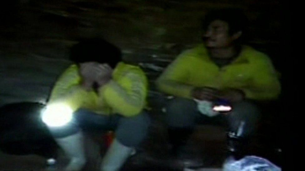 Still from CCTV footage of trapped miners. 29 Jan 2016