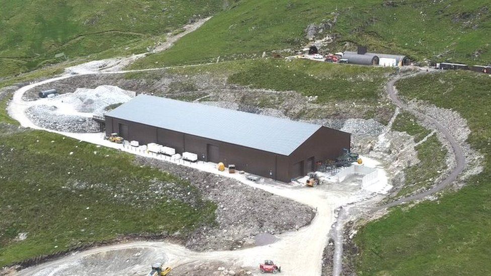 Aerial view of mine site at Cononish