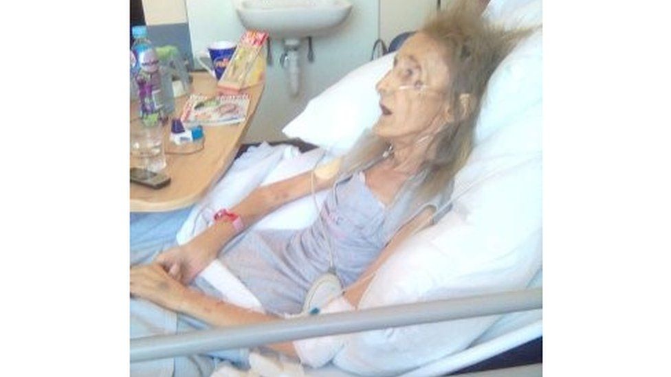Christine McCluskey in hospital the day before she died