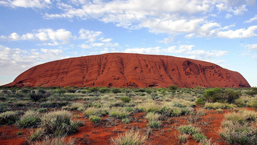 Uluru/ Ayers Rock - a large sandstone formation situated in central Australia approximately 335km from Alice Springs