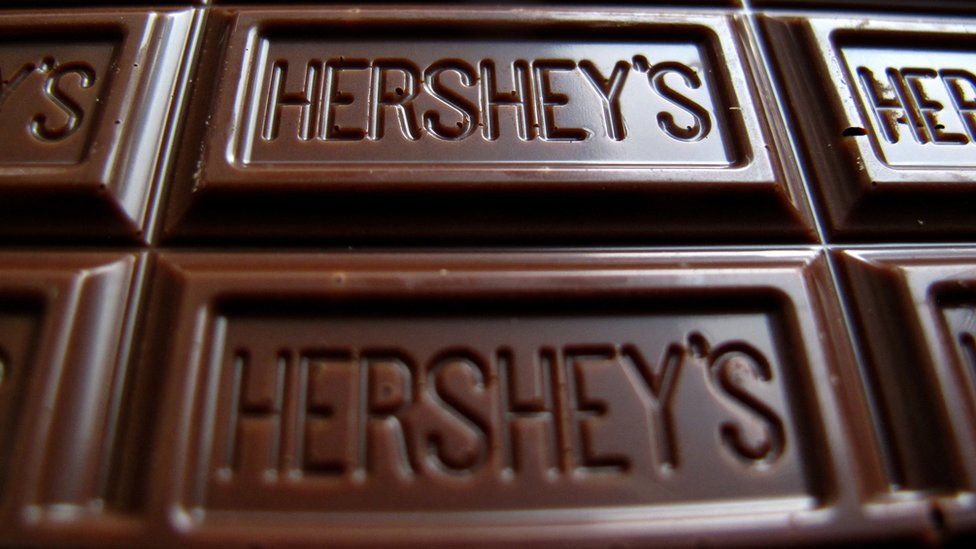 Шоколадный батончик Hershey's.