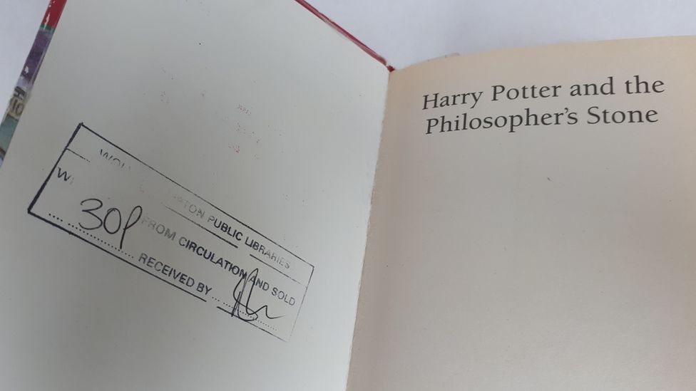 Inside cover of Harry Potter book