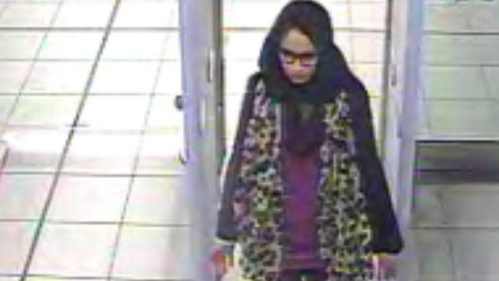 CCTV of Shamima Begum at Gatwick Airport in February 2015