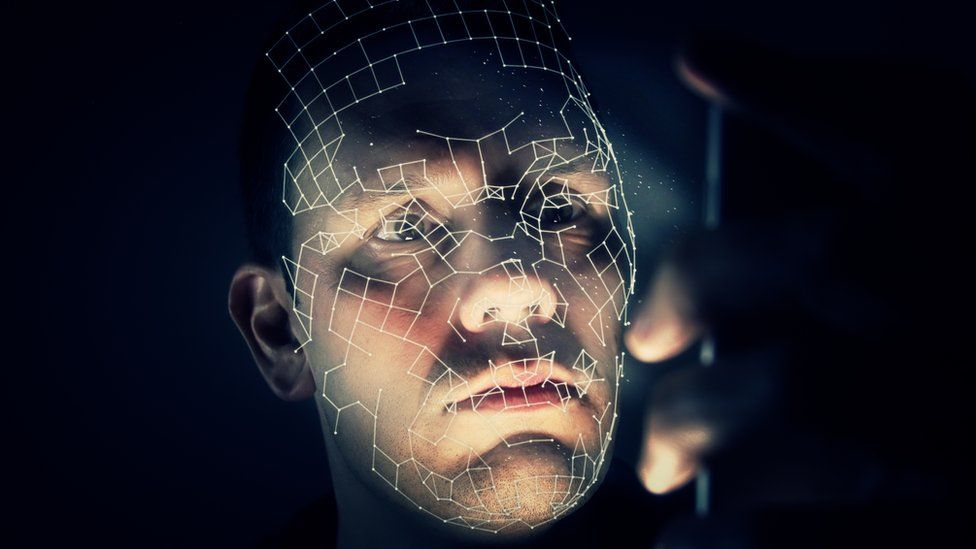 A face being scanned