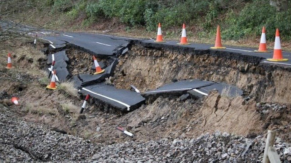 Rothbury landslip: Damaged road finally reopened - BBC News