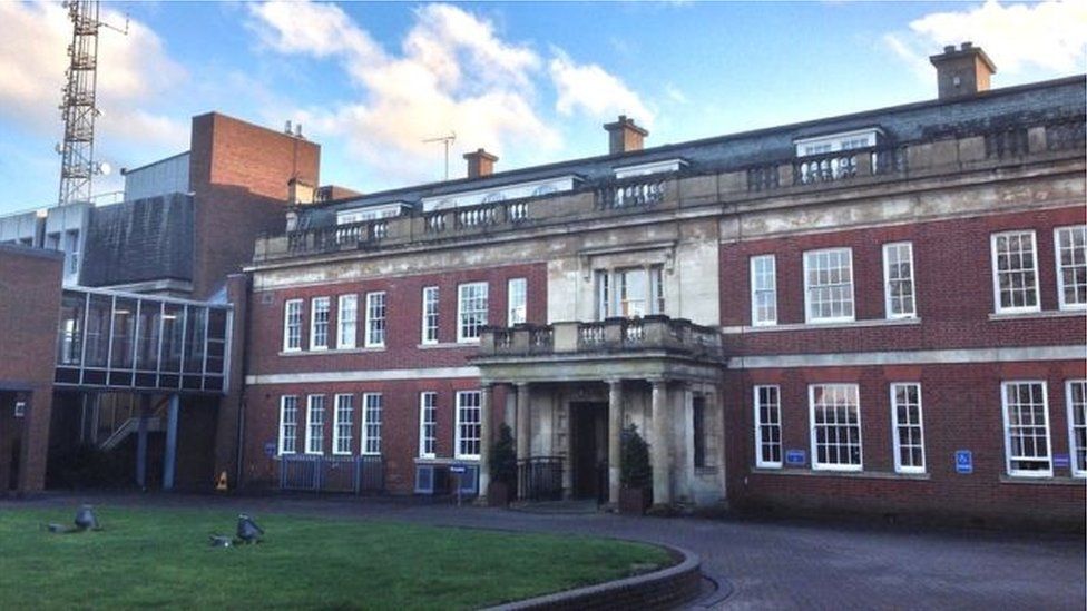 Two storey wing of large building