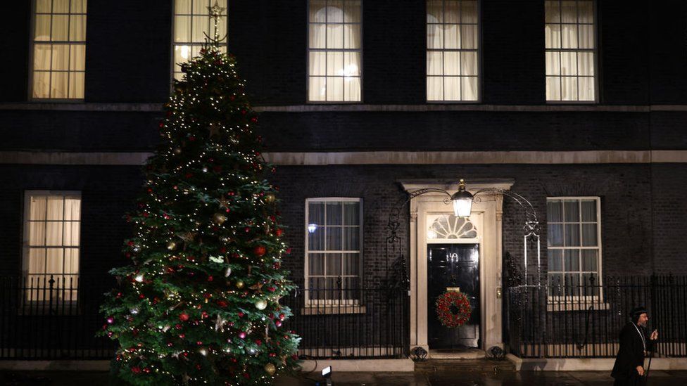 Christmas tree outside 10 Downing Street
