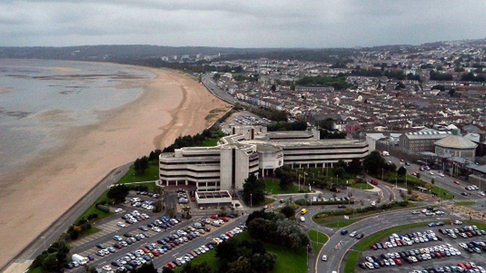 Aerial picture of Swansea City Council's headquarters