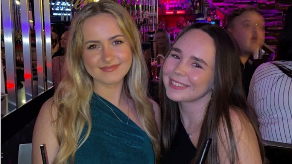 Cerys Davage, picture on the left with a friend, criticised pub and club accessibility