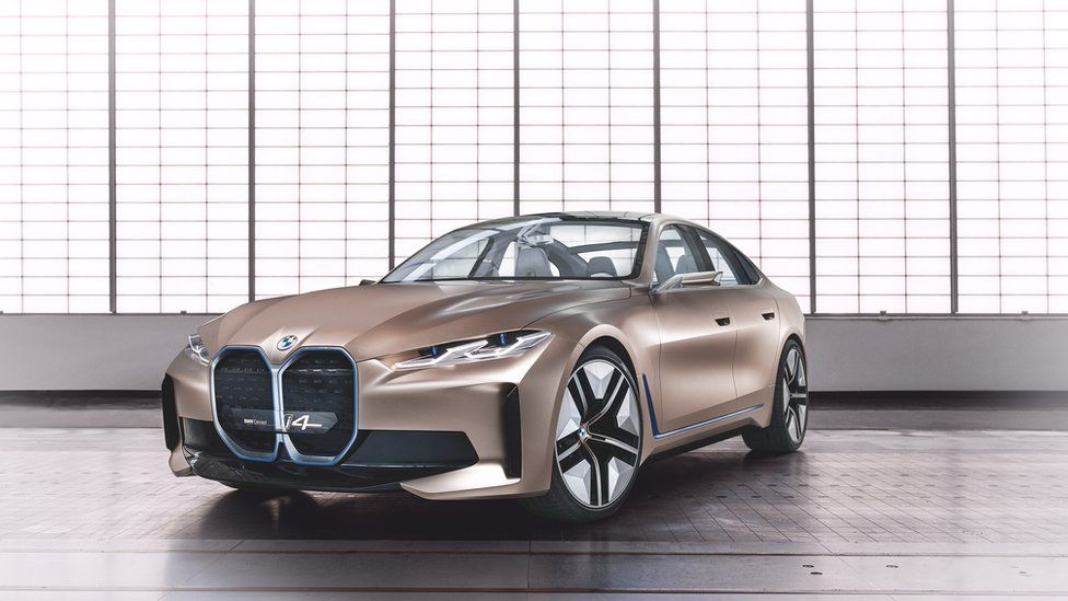 BMW launches i4 electric concept car online.