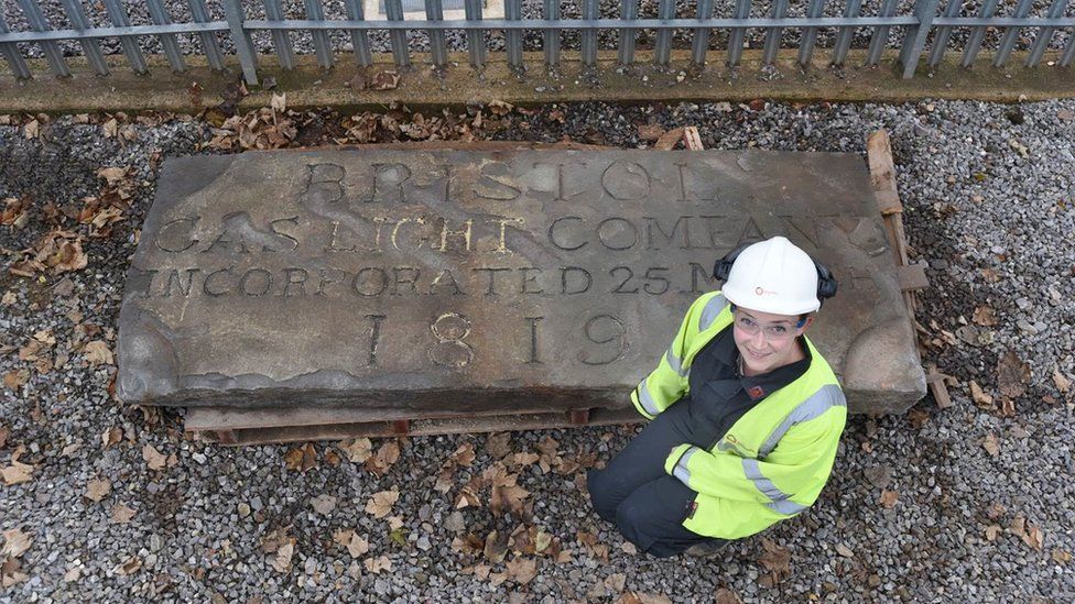 Sarah Gillard with the 1819 stone