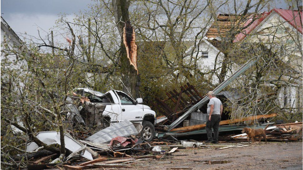 A destroyed car