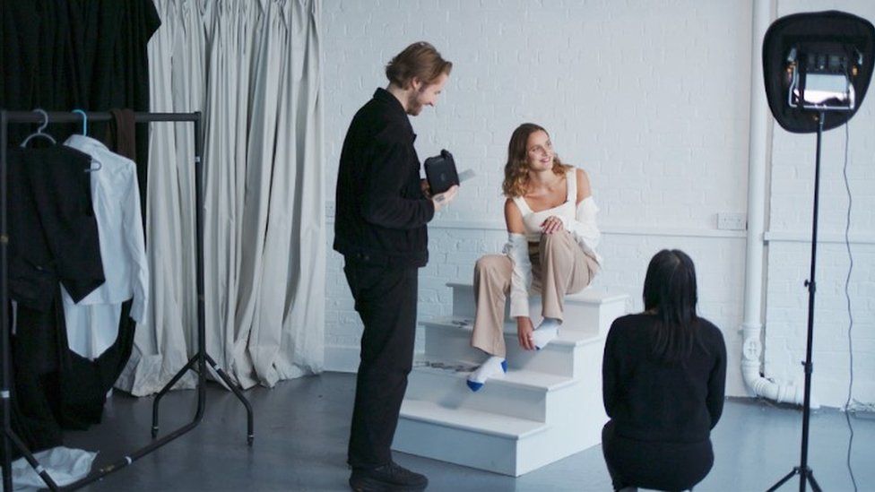 Rosie Viva during a fashion shoot