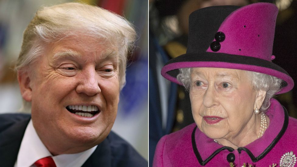 Composite image of Donald Trump and the Queen