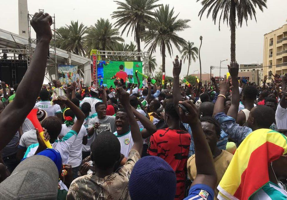 Fans in Senegal react to the VAR decision