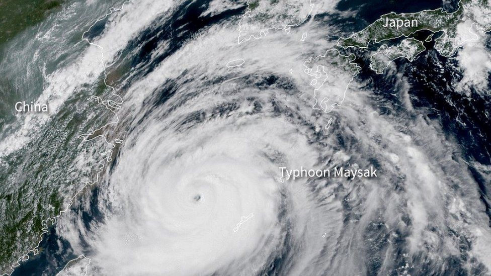 Cyclone Maysak satellite image
