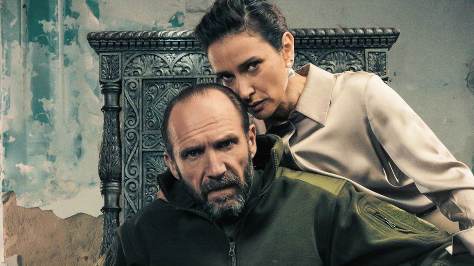 Ralph Fiennes and Indira Varma in a promotional shot for Macbeth