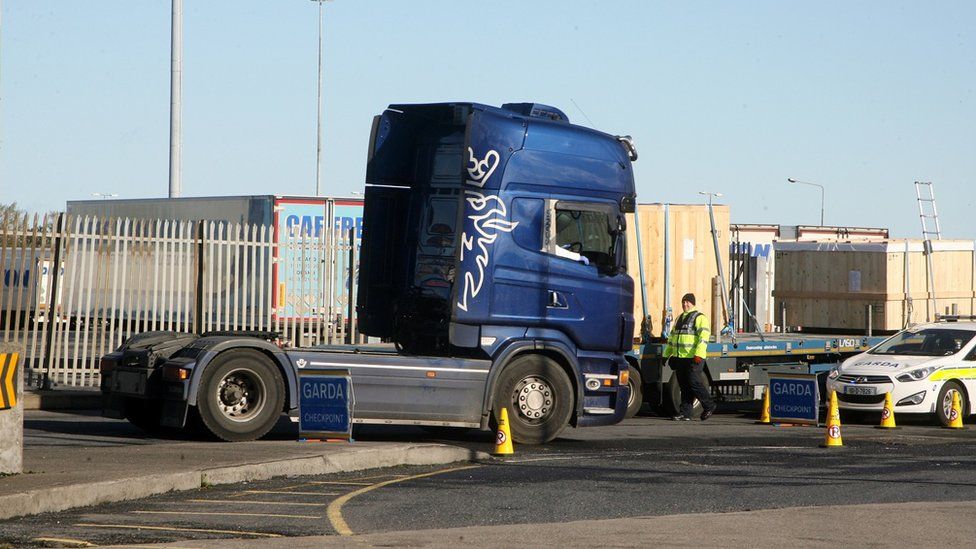 A blue lorry cab driven by the 22-year-old was seized at Dublin Port on Saturday.