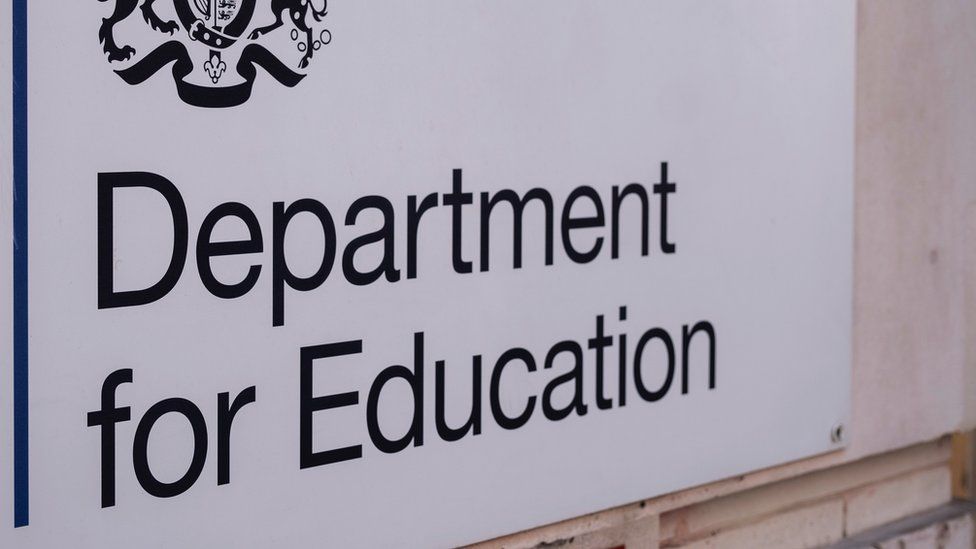 Department for Education building sign