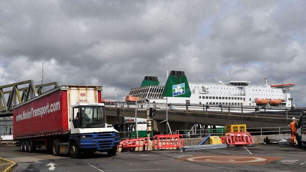 Irish Ferries ship at Pembroke Dock