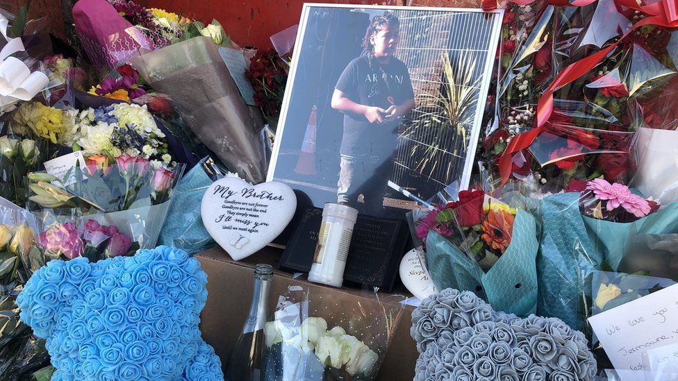 Flower tributes left for Jermaine Cools