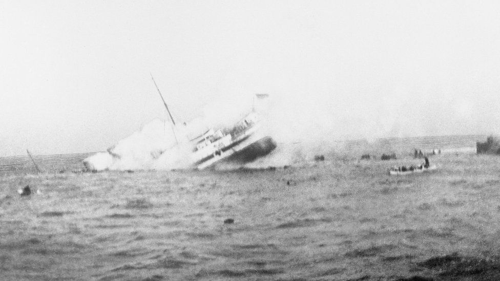 The sinking of HMHS Anglia