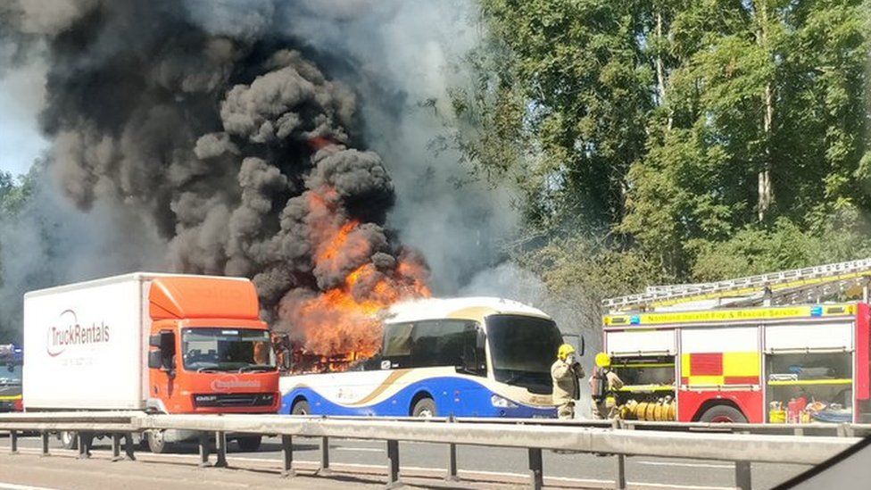 bus on fire