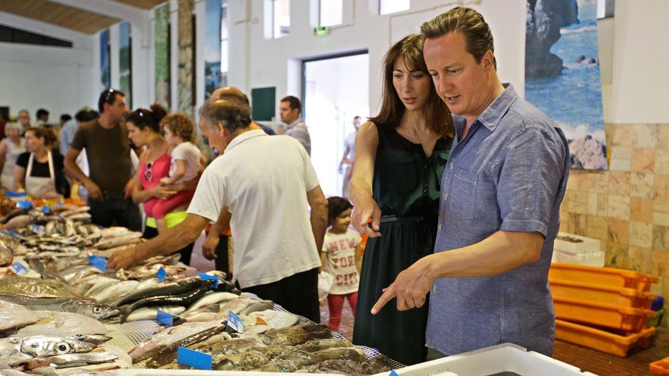 David and Samantha Cameron on holiday in Aljezur, in the southwestern coast of Portugal, on July 26, 2013