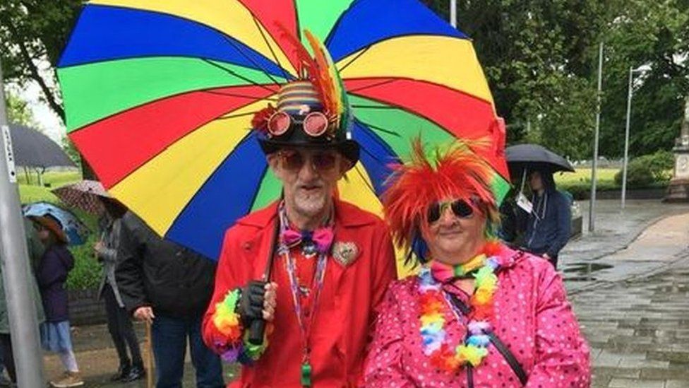 Visitors donned brightly coloured outfits to take part in the festivities