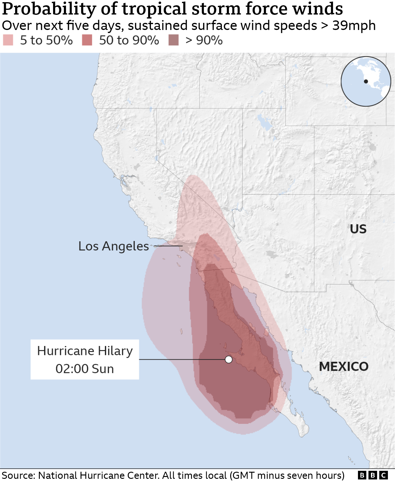 Hurricane Hilary Weakens But Could Still Be Deadly Us Bbc News 6075