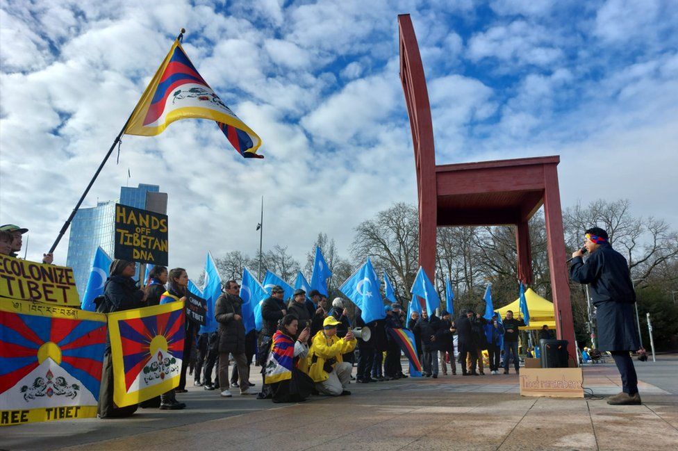 Protesters in Geneva