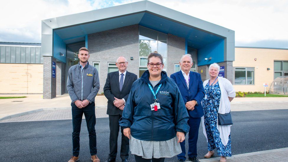 L-R: George Hall, EG Carter contracts manager; Councillor Philip Robinson, cabinet member for education; Robyn-Lee Gibb, headteacher; Stephen Bradshaw, Interim CEO of the academy trust; Clare Medland, head of universal commissioning at Gloucestershire County Council.