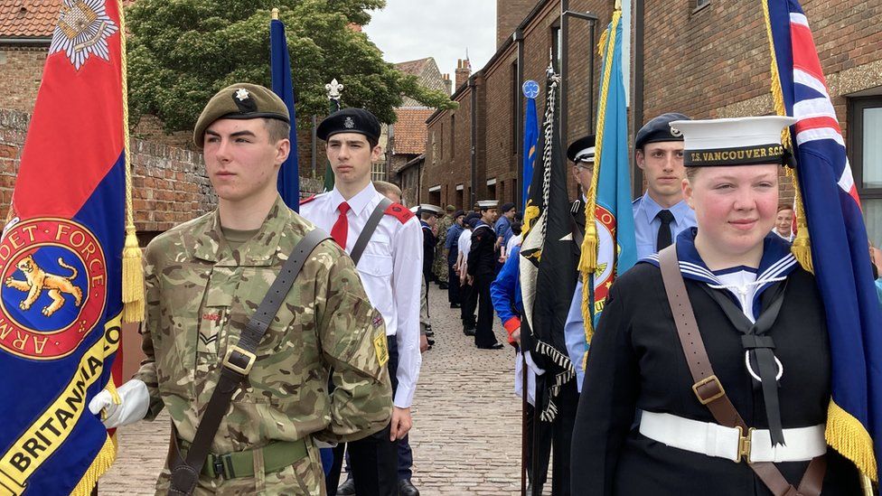Cadets ready for parade in King's Lynn, Norfolk