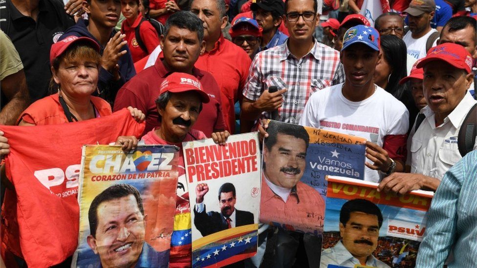 Pro-government demonstrators in Venezuela, May 2019