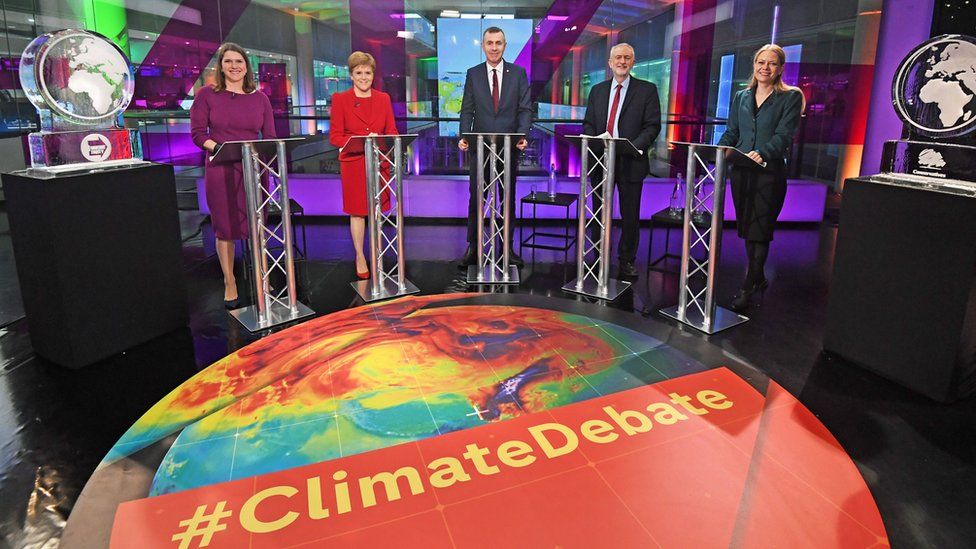 Five of the party leaders took part in a Channel 4 climate debate in London at the end of November