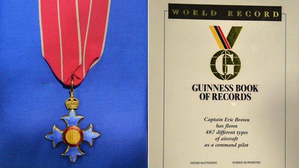 CBE medal and a Guinness Book of Records certificate