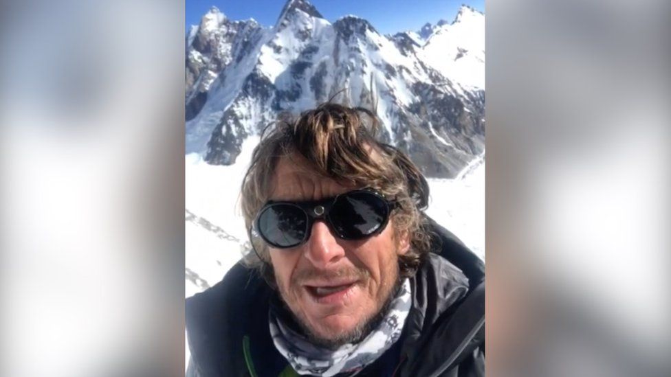 Noel Hanna on the slopes of K2