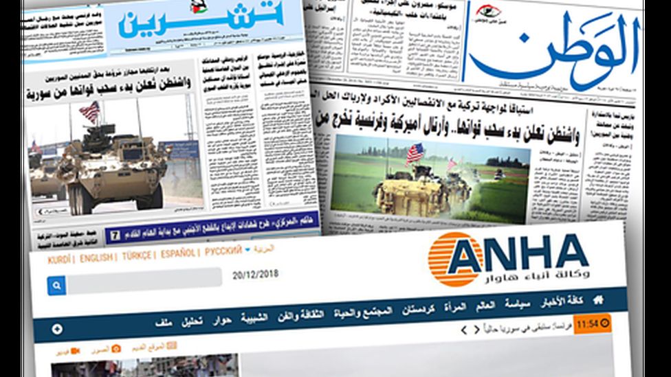 Syrian front pages